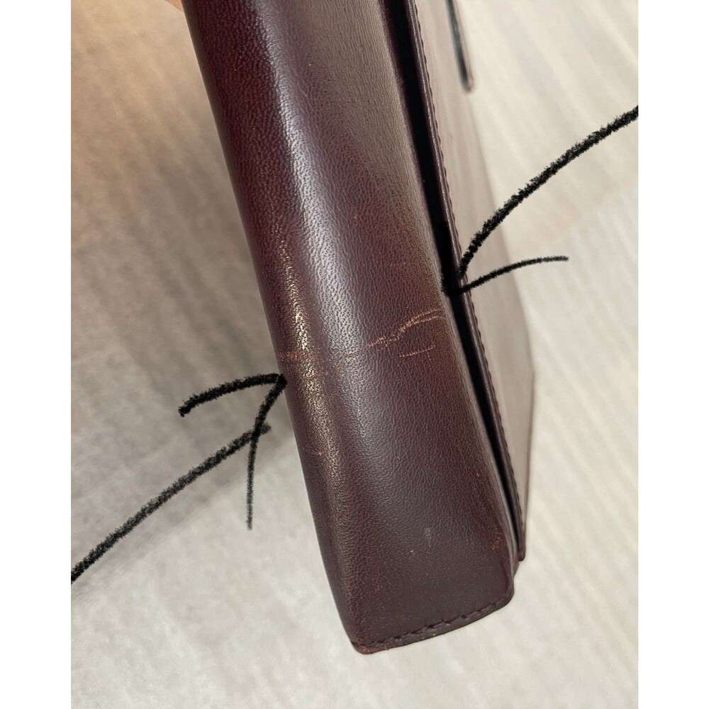 VTG Bally Burgundy Brown Leather Envelope Clutch Wristlet Organizer 1990s Italy - Picture 14 of 14